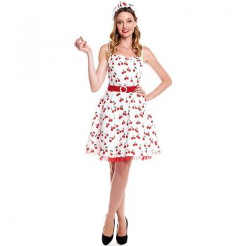 Disfraz de Vestido Cerezas Años 50 para mujer