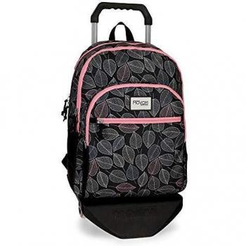 Movom Leaves - Mochila con Carro, 46 cm, Negro/Coral