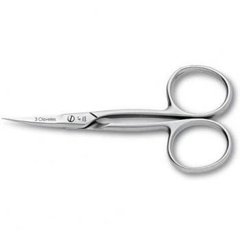 3 Claveles Tijeras Para Cutícula, Curvas, Acero Inoxidable 10 cm Tijera Manicura, color Gris