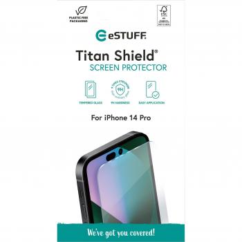 Protector de pantalla y respaldo transparente eSTUFF Titan Shield para Apple iPhone 14 Pro - 1 pieza
