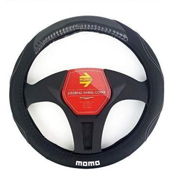 Funda para Volante MOMO Universal de Poliuretano en Color Negro y Blanco