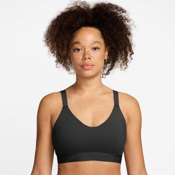 Nike - Sujetador deportivo Indy Medium Support para mujer, regulable con acolchado, color negro (L)
