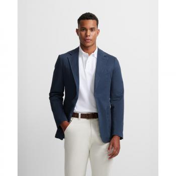 Silbon - Americana de hombre regular lisa azul medio