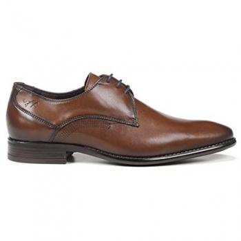 Fluchos Zapatos de Cordones Alex 9204 para Hombre en Piel de Calidad, Color Marrón Medio, con Suela de Goma y Tecnología Memory, Talla 43