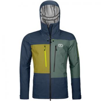 Chaqueta freeride para hombre Ortovox 3L Deep Shell Jacket (Deep Ocean) - Chaqueta impermeable, transpirable, con tecnología de tres capas, capucha ajustable, múltiples bolsillos funcionales y diseño ergonómico