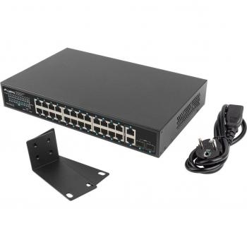 Lanberg RSGE-24P-2GE-2S-360 No administrado L2/L3 Gigabit Ethernet (10/100/1000) Energía sobre Ethernet (PoE) 1U Negro