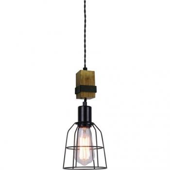 Lámpara colgante industrial y retro Ponte Black - Italux Ponte, Negro, 1 luz, E27