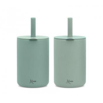 Set 2 Vasos de Silicona con Pajita de Kiokids