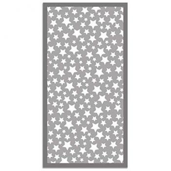 Alfombra Vinílica Estrellas Gris 80 x 250 cm - Antideslizante, Antihongos e Ignífuga - Ideal para Cocina y Salón