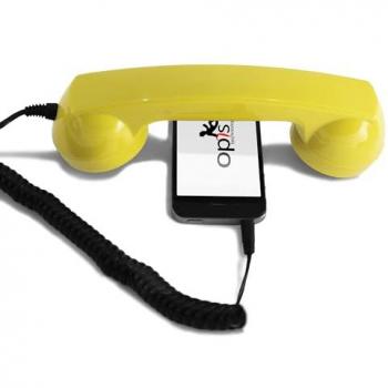 Auriculares Retro 60s en Forma de Teléfono para Android y Windows - Auriculares Vintage USB C Amarillo
