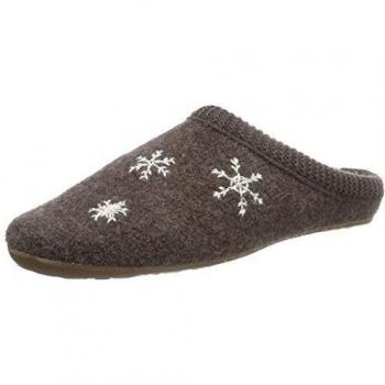 Haflinger Christall - zuecos de lana mujer, color marrón, talla 39