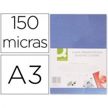 Q-Connect - Tapa De Encuadernación Pvc Din A3 Incolora 150 Mc Caja De 100 Unidades