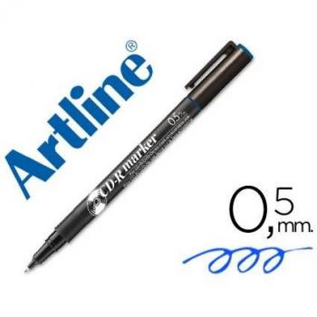 Rotulador Artline para CD punta de fibra permanente EK-883 azul - punta redonda 0.5 mm