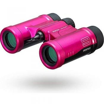 Prismáticos Pentax UD 9x21 - Rosa y Negro - Óptica Multicapa, Compactos y Ligeros