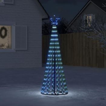 Árbol de Navidad cono de luz 275 LEDs azul 180 cm decoración navideña con colores azul, blanco cálido y blanco frío