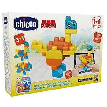 Chicco - Construcción Juego - Bloques App - Dinosaurios - 30 piezas