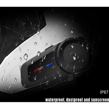 Auriculares Bluetooth para casco de motocicleta Maxto, interfono 1000M, impermeables, con Radio FM