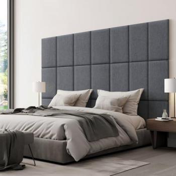 Set de 3 paneles murales acolchados Carpino textil 60x30 cm - Gris oscuro