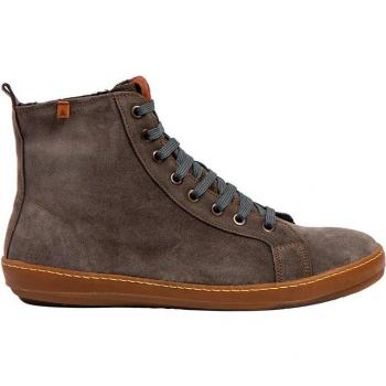 Botines El Naturalista N5752 Meteo Gris de Piel para Hombre con Cordones