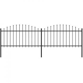 Black Steel Garden Fence with Spear Tops (1.25-1.5) x 3.4 m