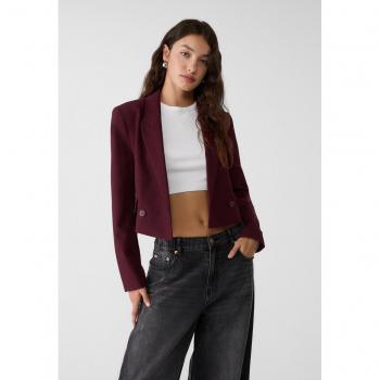 Burgundy Smart Cropped Blazer XS