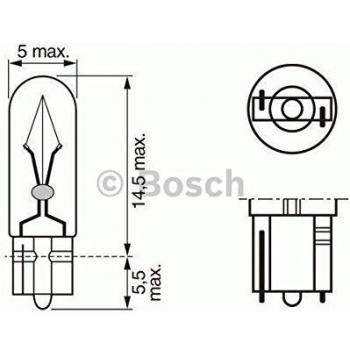 Lámpara BOSCH 1 987 302 504, Bombilla del panel de instrumentos BOSCH PBT5 Trucklight 24V, 1,2W