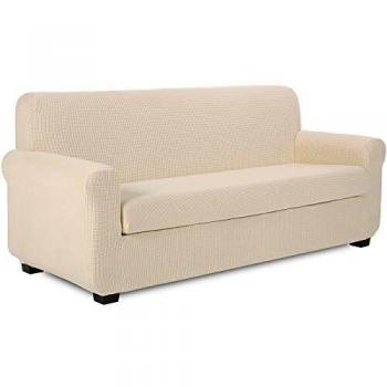 TIANSHU Funda Sofa 3 Plazas,2-Piezas Jacquard poliéster Funda de Sofá 3 Plazas elasticas Suaves Resistentes