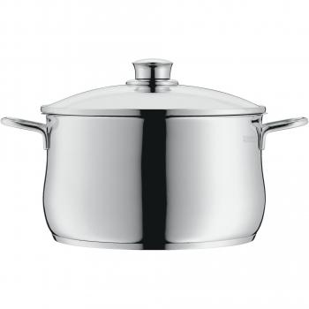 Olla WMF Diadem Plus 24 cm de Acero Inoxidable con Fondo TransTherm y Diseño Elegante, apta para Inducción