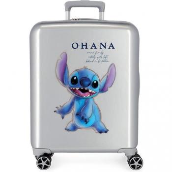 Maleta de Cabina Rígida Disney 100 Stitch Grid 55cm, Capacidad 38L