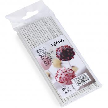 Lékué Pack de 50 Palos para Cake Pop en Color Blanco