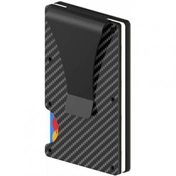 Cartera de Tarjetas Tarjetero Hombre,Slim Moda RFID Billetera de Fibra Carbon, Mini Fundas para Crédito