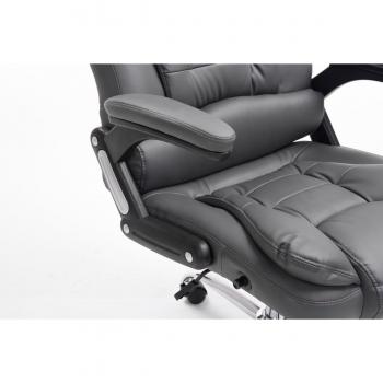 Silla de oficina giratoria regulable en simil cuero gris CLP Thor