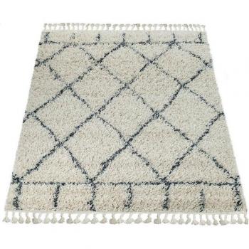 Alfombra Bereber Oriental Motivo Rombos Marrón 160x230 cm