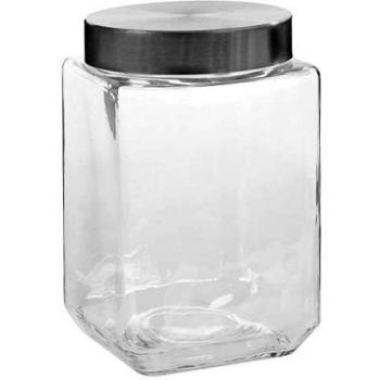 vidaXL Tarros de almacenaje con tapa plateada 6 uds 1700 ml