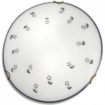 Plafón MOON de latón antiguo, altura 8 cm, lámpara de techo empotrada con diseño de vidrio estilo cabaña, 1x E27