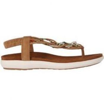 Sandalias planas de mujer Chika10 CANELITA 03 Cuero/Tan