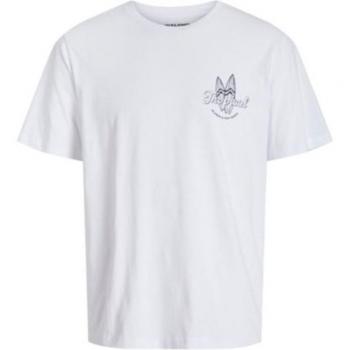 Camiseta Jack and Jones JJRicky Crew Neck blanca para hombre, modelo 12270872, tipo T-shirt de manga corta, diseño clásico con cuello redondo