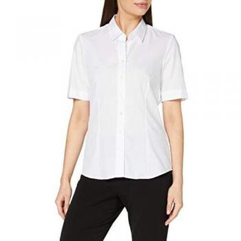 Blusa Hemd Rosa Negra para Mujer, Talla 3XL (46), Blanca, 100% Algodón, Corte Regular, Sin Escote, Manga Corta