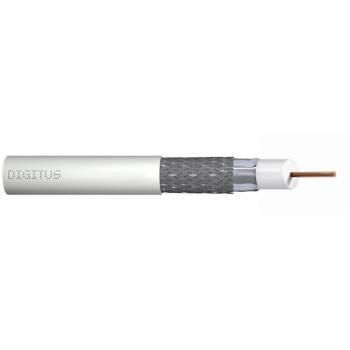 Cable coaxial RG-6 Digitus DK-RG6-5, 75 Ohm, blindaje (2x lámina + 77% trenzado), Eca, PVC, 500 m, color blanco