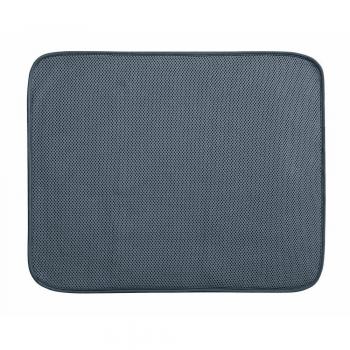 iDesign Alfombrilla escurreplatos Microfibra Idry estaño 46 x 41 cm, Poliéster, Plata, 46x0.6x41 cm
