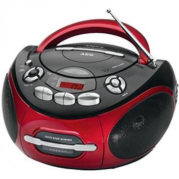 AEG SR 4353 - Radio CD (Analógica, AM, FM, Jugador, CD, CD-R, CD-RW, Azar, Repetir, Repetir todo, Solo) Negro, Rojo