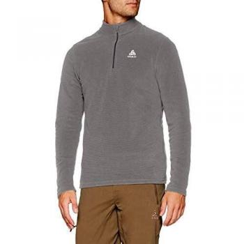 Odlo Jersey para Hombre con Media Cremallera Roy, Hombre, Suéter pulóver, 527412, Platinum Grey – Odlo Steel Grey – Stripes, Large