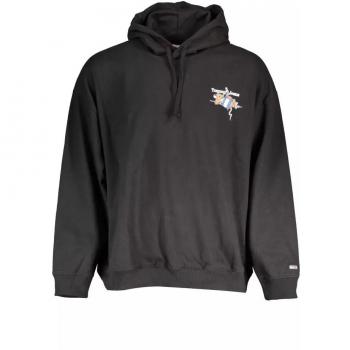 Tommy Jeans Oversized Black Sport Hoodie for Men - Size M