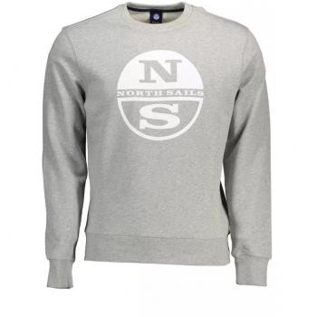 North Sails Organic Cotton Long Sleeve Sweater - Gray Melange L