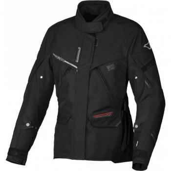 Macna Chaqueta de Moto para Mujer Mundial Negra Impermeable Textil