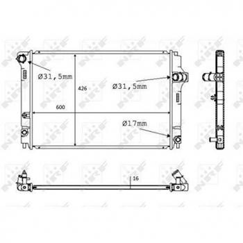 Radiador de refrigeración del motor NRF 58382, tipo: radiador, características: diseño específico para vehículos, alta eficiencia en la transferencia de calor, construcción robusta y duradera, fácil instalación y ajuste preciso