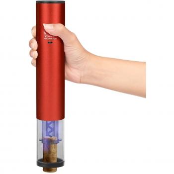 3 en 1 Sacacorchos Eléctrico - WAERATOR Abridor de Vino, Abrebotellas Profesional con Batería Incorporada, Cortador de Aluminio y Tapón de Vacío de Silicona Abra una Botella en 6 Segundos y Extraiga Aire Automáticamente