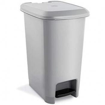 7H SEVEN HOUSE Cubo de Basura Rectangular con Tapa y Pedal Gris 25 litros 7house