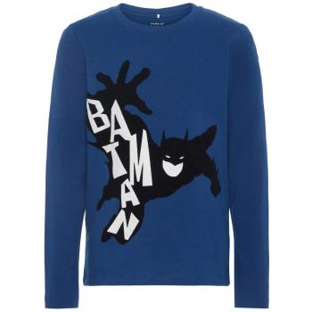 NAME IT Camiseta Manga Larga NIÑO Batman - 122-128, Navy Peony