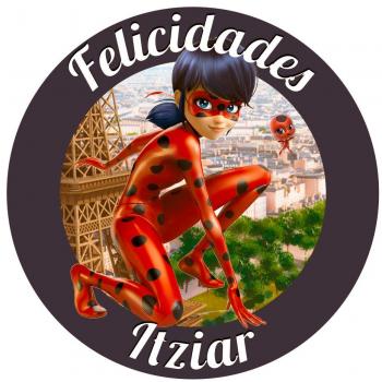 OBLEA de Papel de azúcar Personalizada, 19 cm, diseño de Ladybug